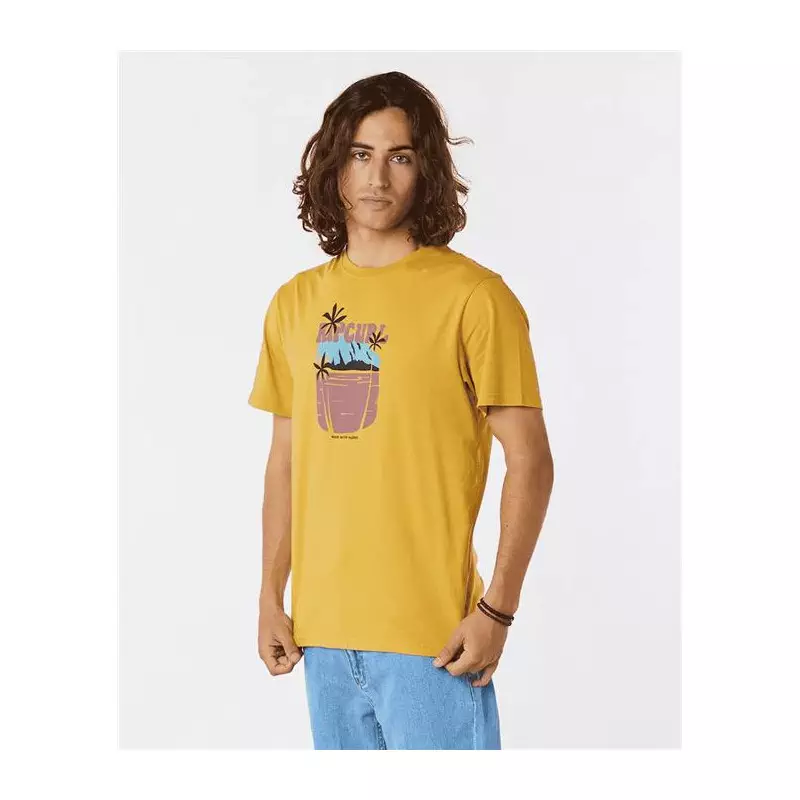 Teeshirt RIPCURL Horizon Front Print Sstee Mustard Gold