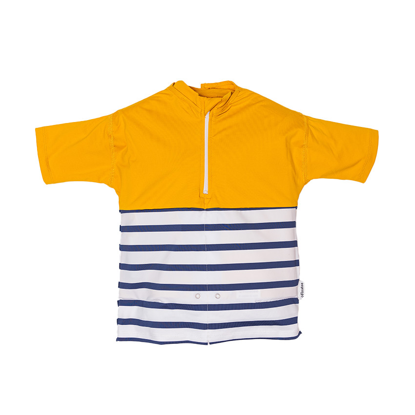 T-shirt anti-noyade manches courtes 5 ans rayé/jaune