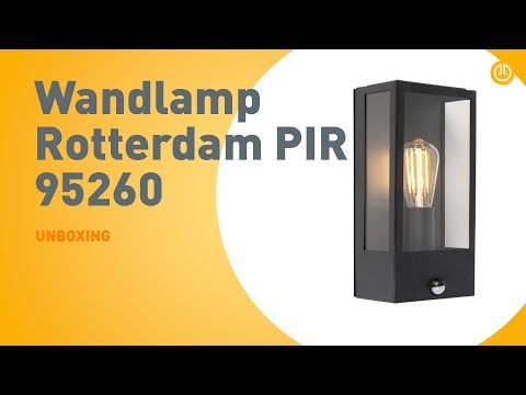 Buiten wandlamp zwart met bewegingsmelder IP44 - Rotterdam