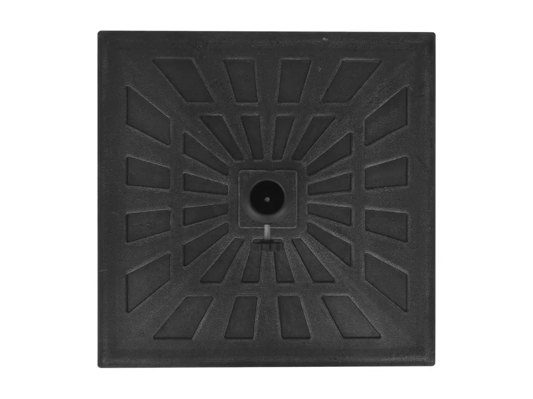 Base carrée de parasol Résine Noir 19 kg