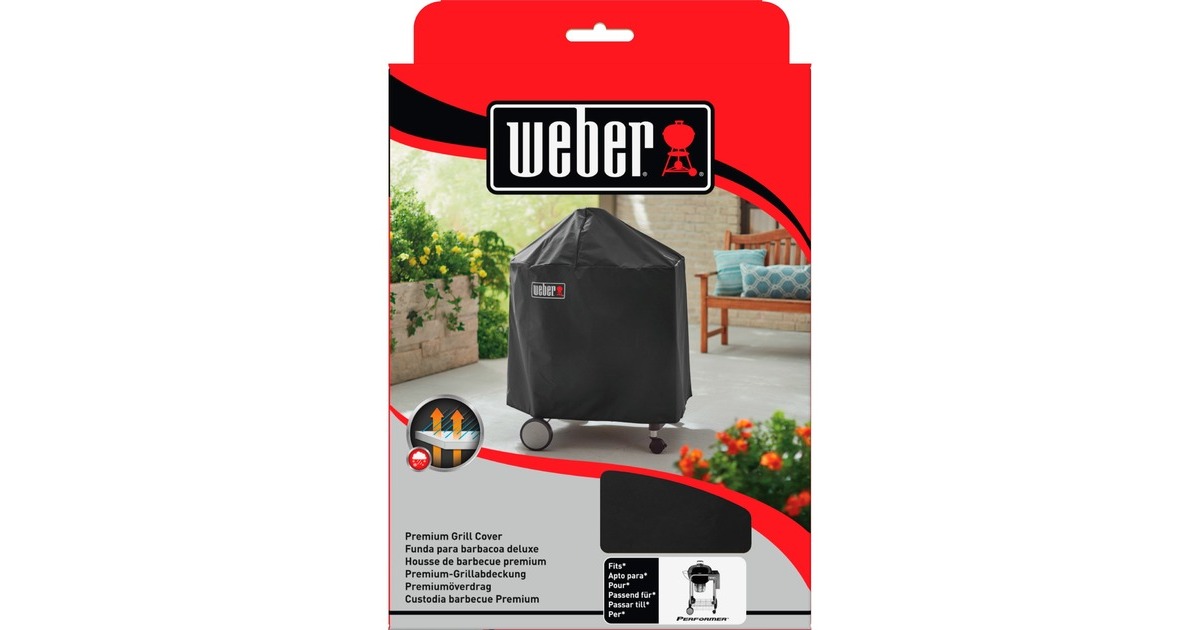 WeberPremium barbecuehoes - Performer houtskoolbarbecues van 57 cm met opklapbaar werkblad beschermkap  (Zwart)
