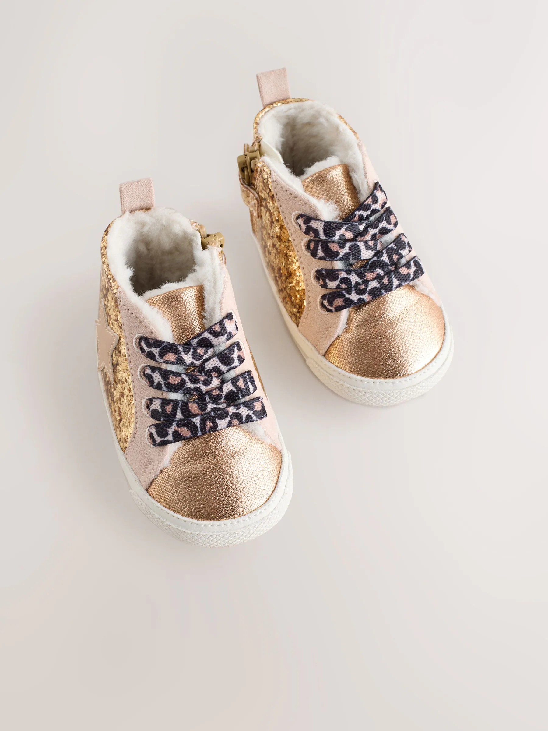 Goud - Hoge Baby sneakers (0-24mnd)