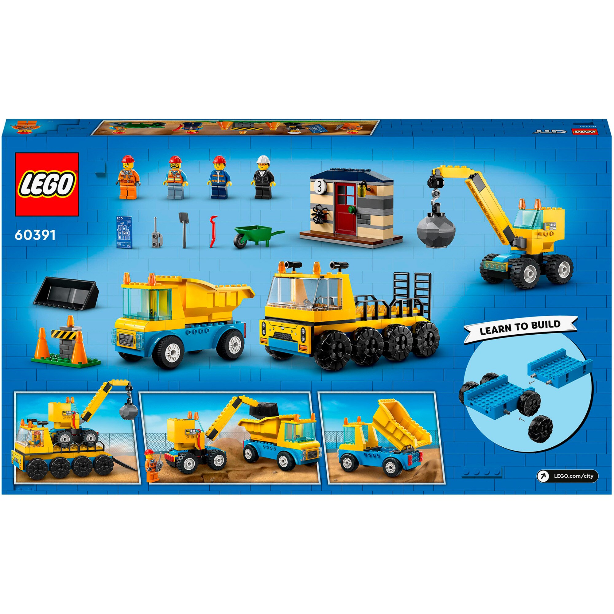 LEGO Konstruktionsspielzeug City Baufahrzeuge und Kran mit Abrissbirne