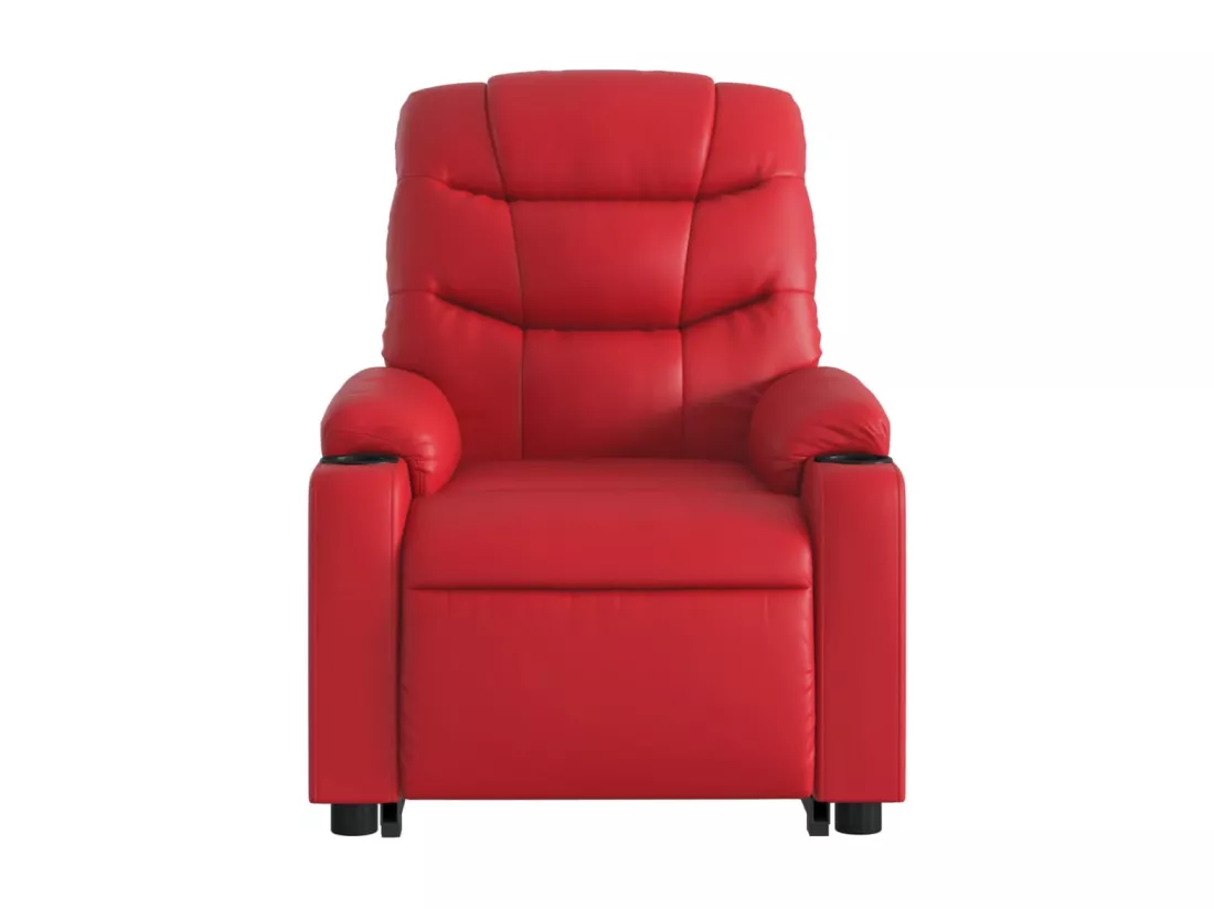 Fauteuil inclinable massant électrique rouge similicuir