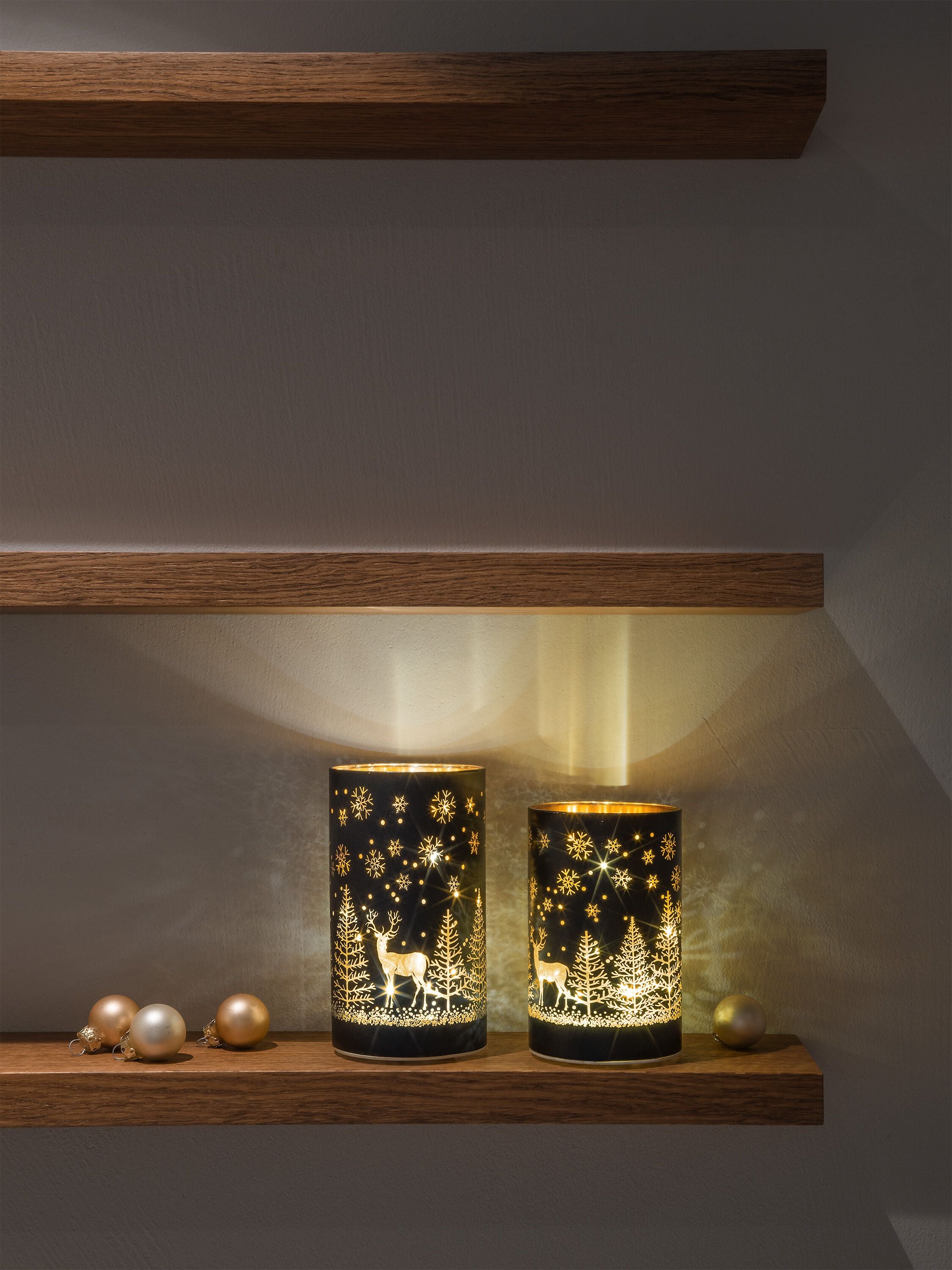 GLASS FOREST LED Licht - Schwarz / B: 11.5 cm x H: 16.5 cm
