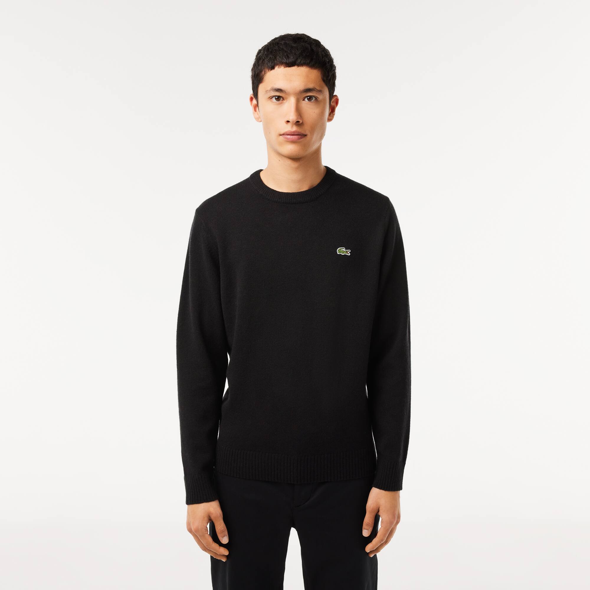 Herren Woll-Pullover mit Rundhals Pullover - Schwarz - Lacoste - Herren