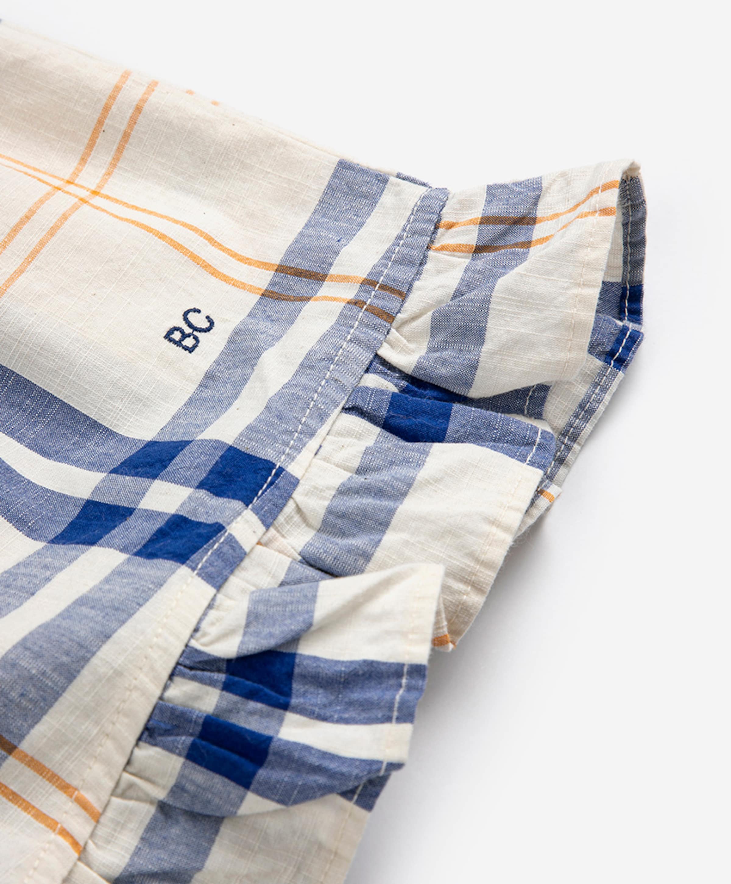 Bobo Choses Fun Tartan ruffled woven shorts meisjes korte broek ecru