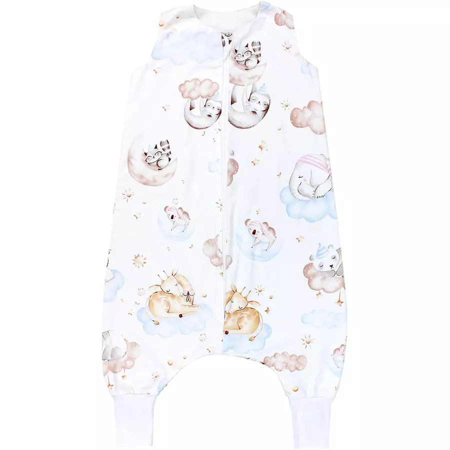 TupTam Baby Sommer Schlafsack mit Beinen ohne Ärmeln weißbeige