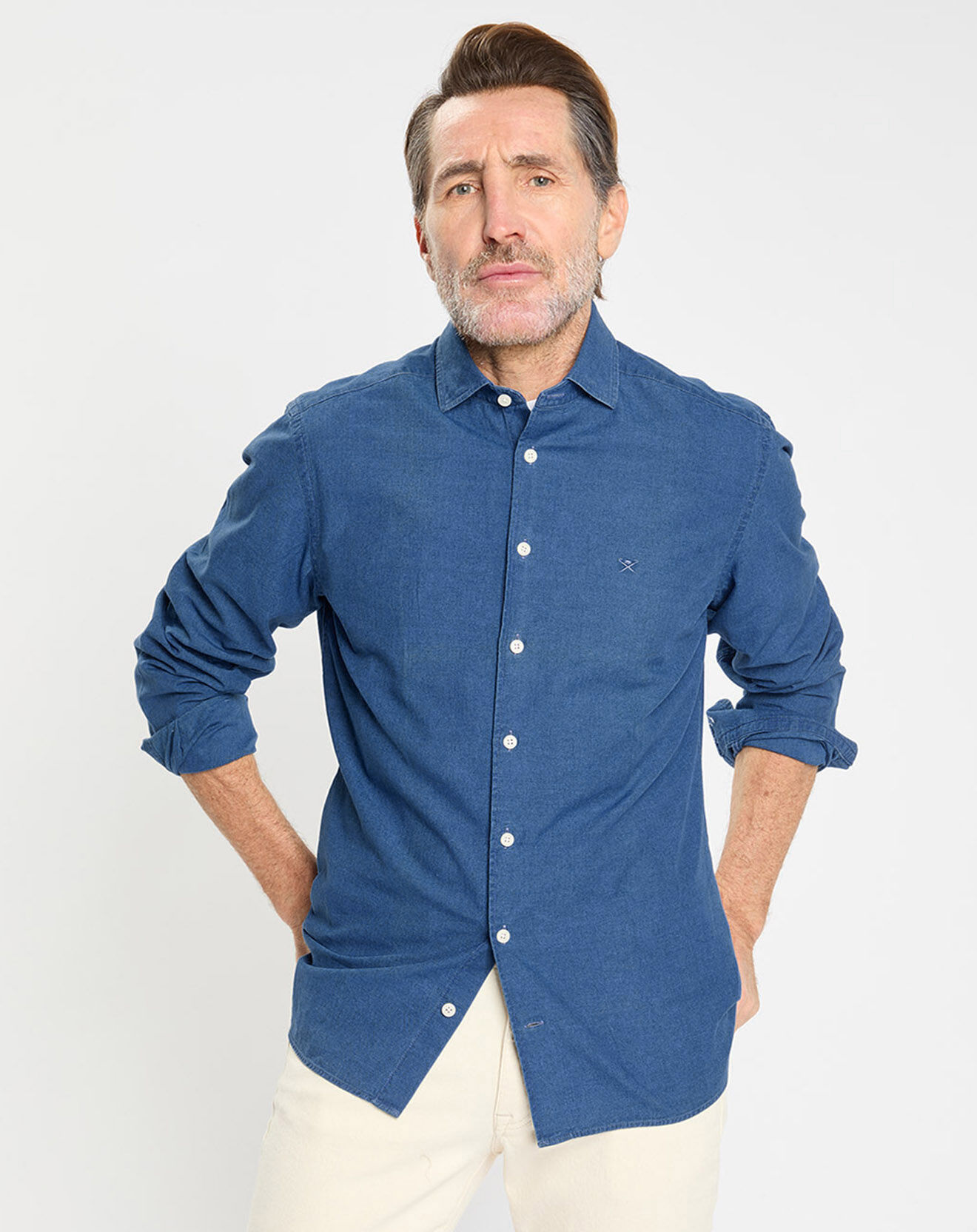 Hackett London Chemise en Jean Slim Fit bleu moyen