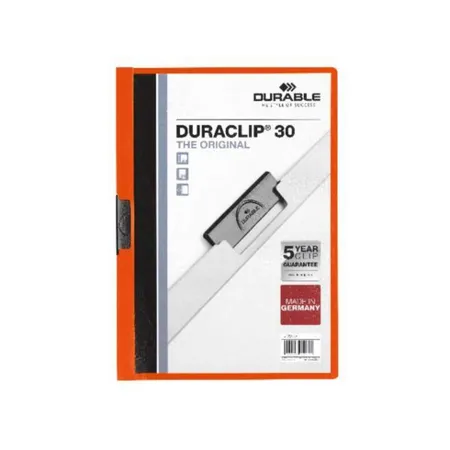 Durable 220009 - Klemm-Mappe DURACLIP, A4, 30 Blatt, orange
