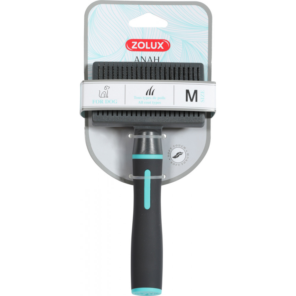 Zolux-Brosse Retractable Slicker Tamanho G 10,8 x 7,6 x 21 cm Linha ANAH para Cães ZO-470808