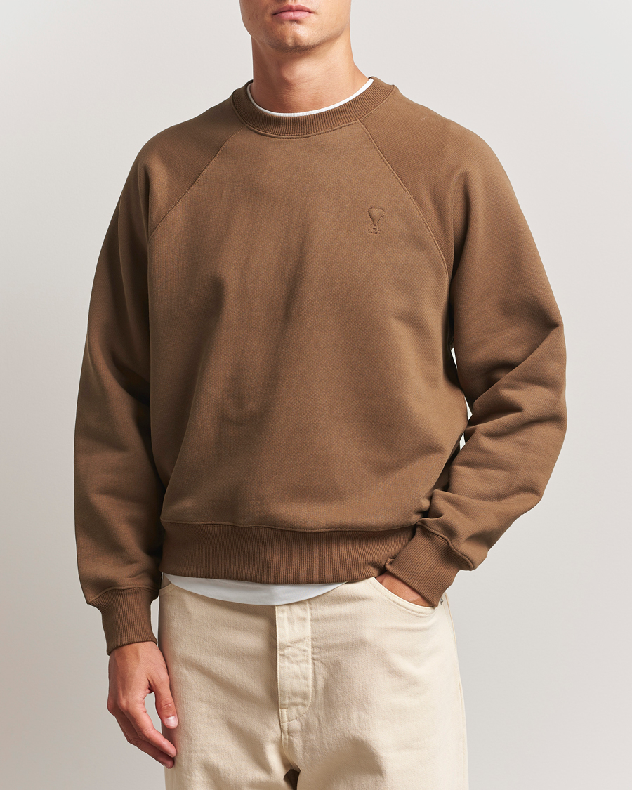 AMI Tonal Heart Logo Sweatshirt Noisette