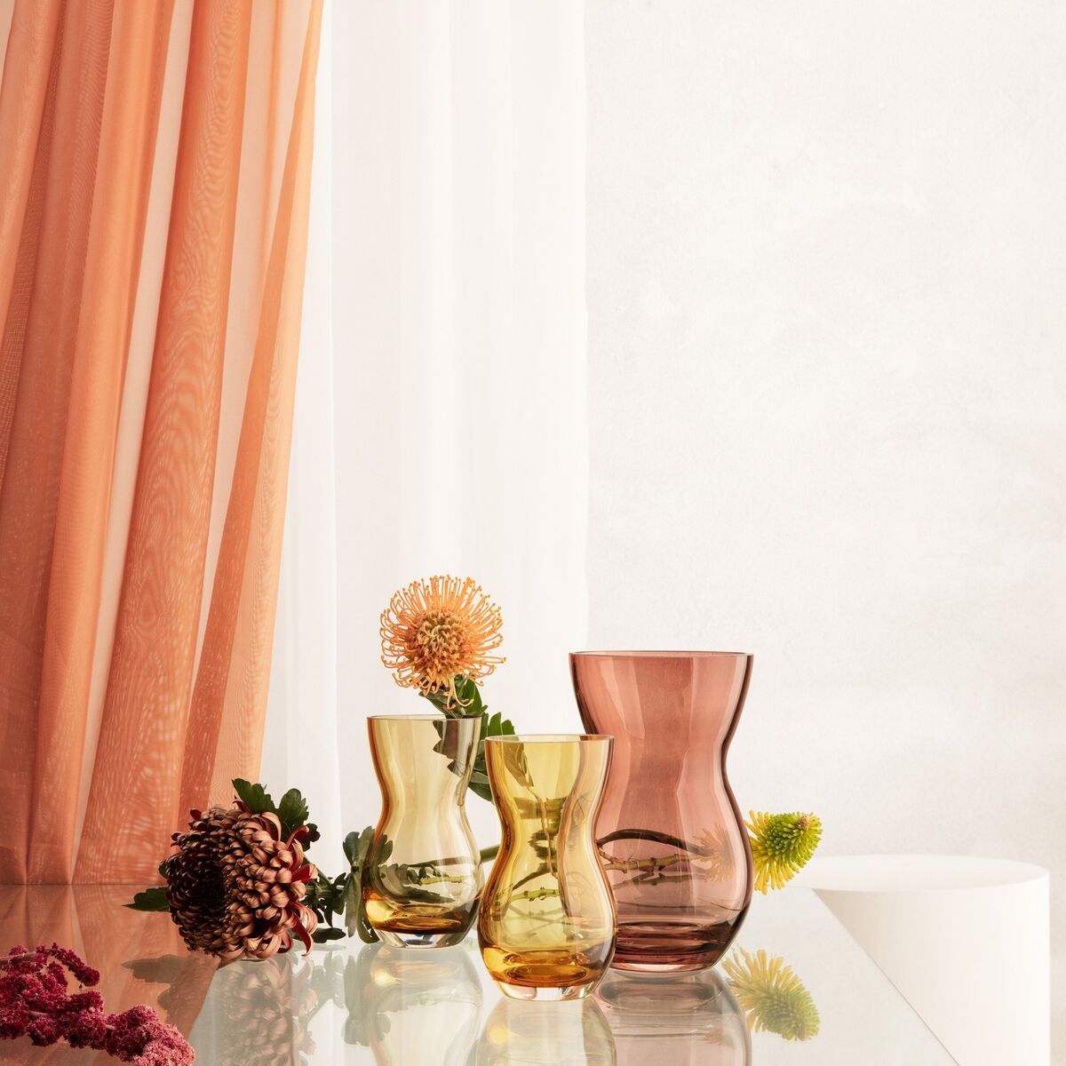 Calabas vase, 16 cm, amber