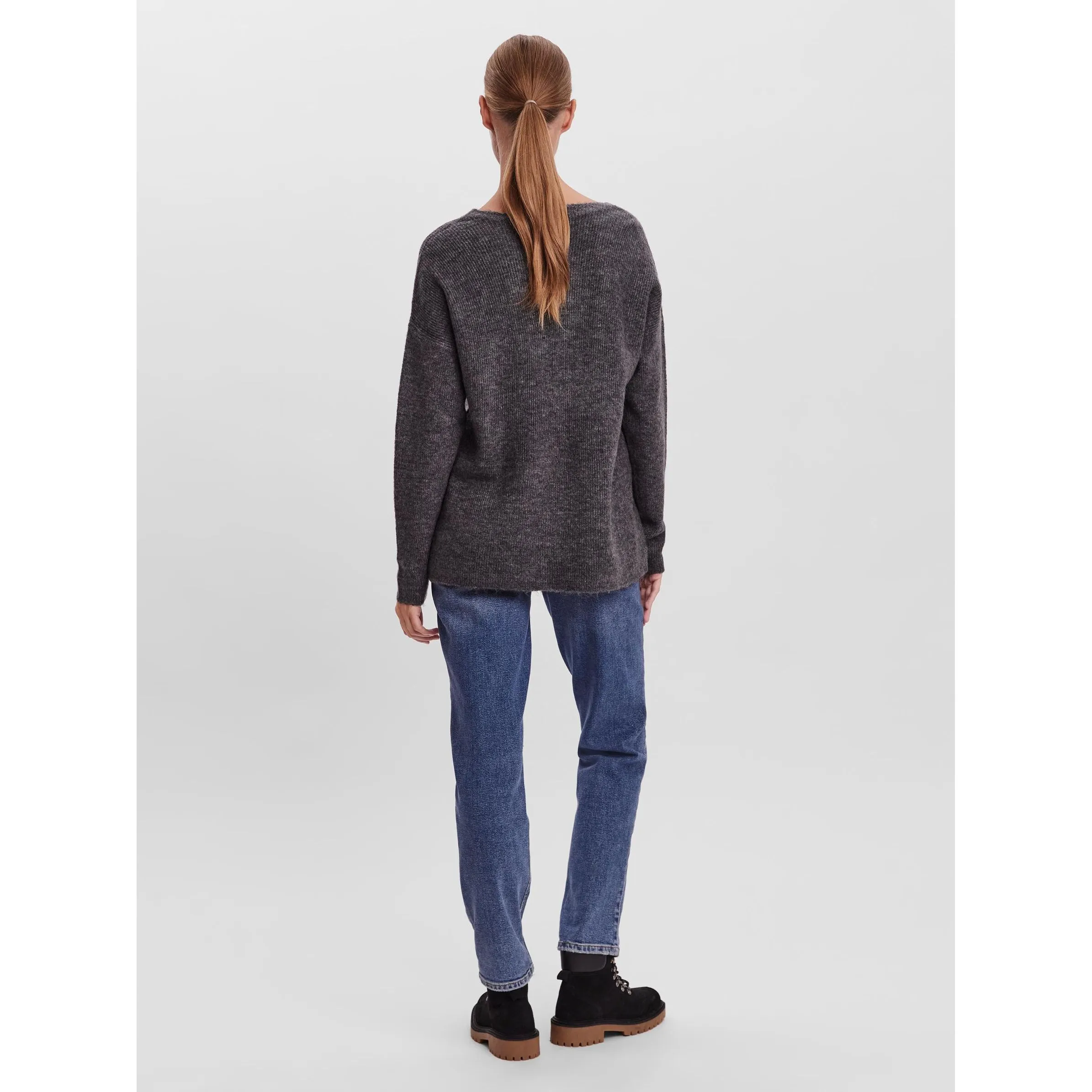 Vero Moda VMCREWLEFILE LS V-NEC Strickpullover