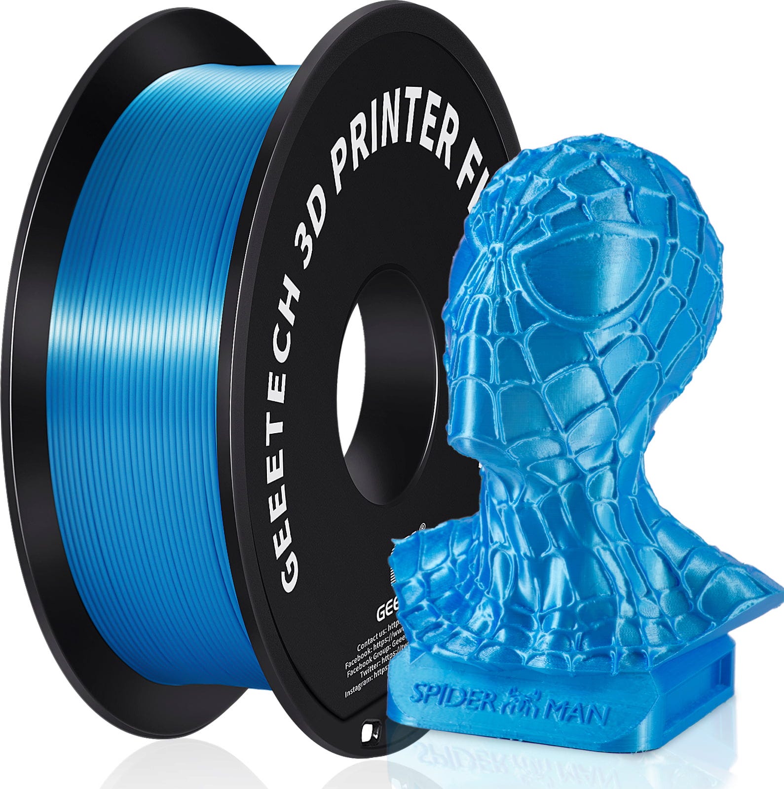 GEEETECH  PLA Silk Sky Blue, 1,75 mm / 1000 g    Einfach zu verarbeitendes Seidenfilament