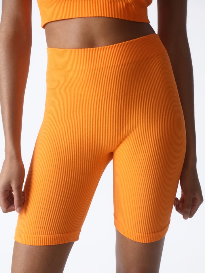Calça legging de ciclismo sem costura - Laranja