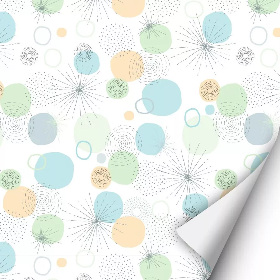 Nikima Klebefolie KF-23 selbstklebende Folie – Punkte mint hellblau Klebefolie bunt