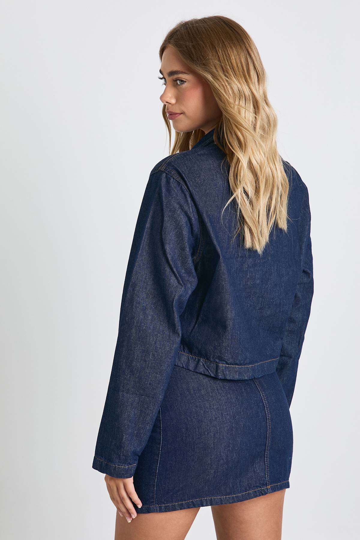 boohoo Chemise de rugby en denim à col