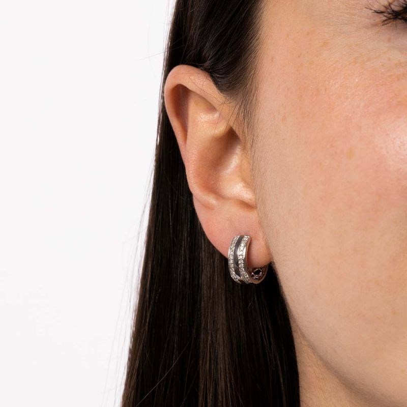 Boucles d'oreilles Or Blanc et Diamant