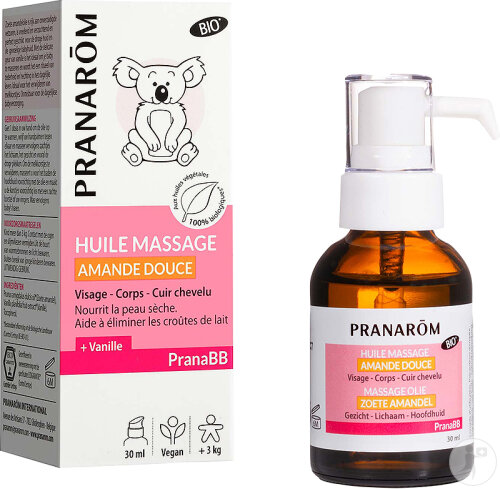 Pranarôm PranaBB Huile Massage Amande Douce Bio Pompe 30ml