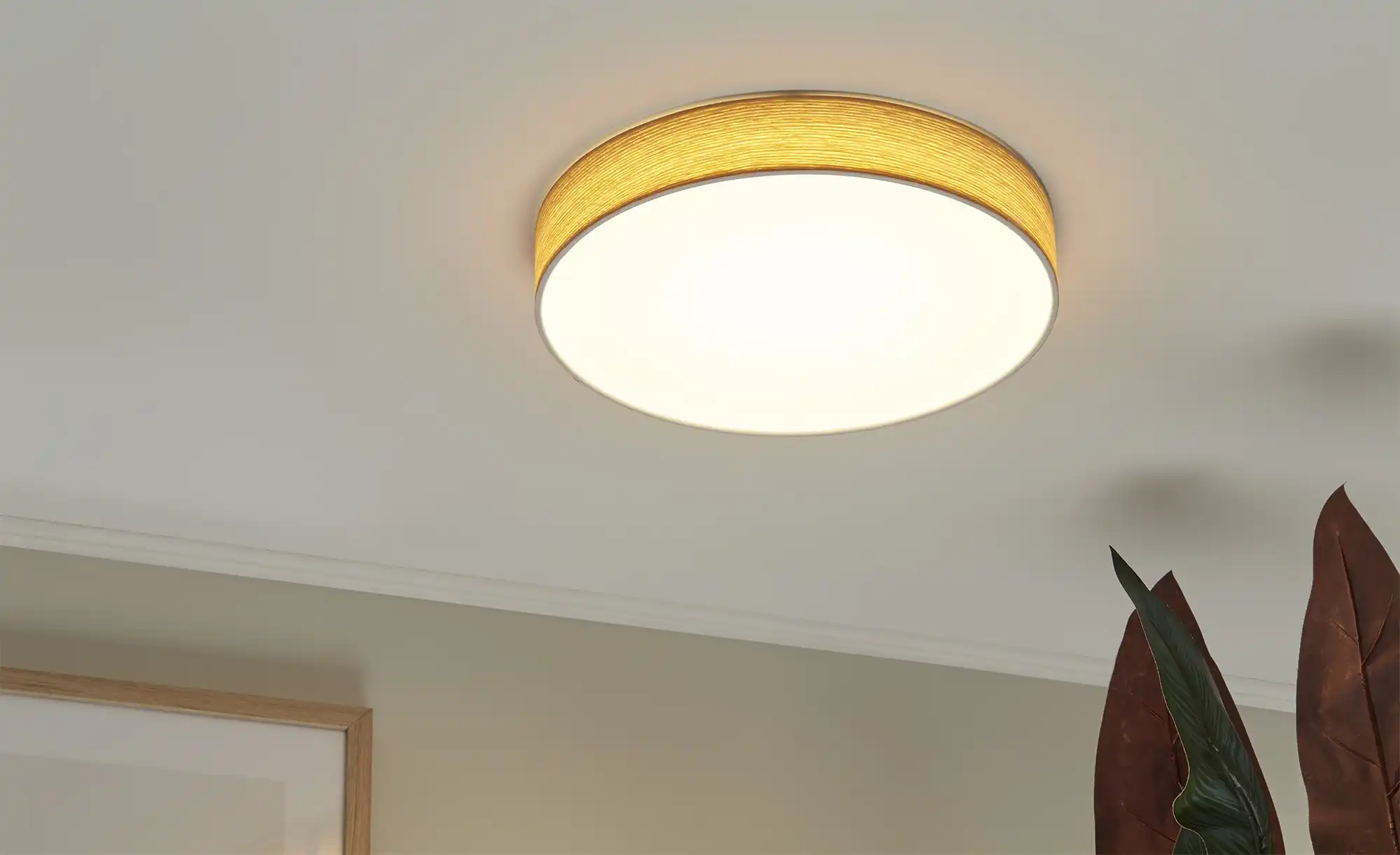 KHG LED-Deckenleuchte Holzoptik/weiß
