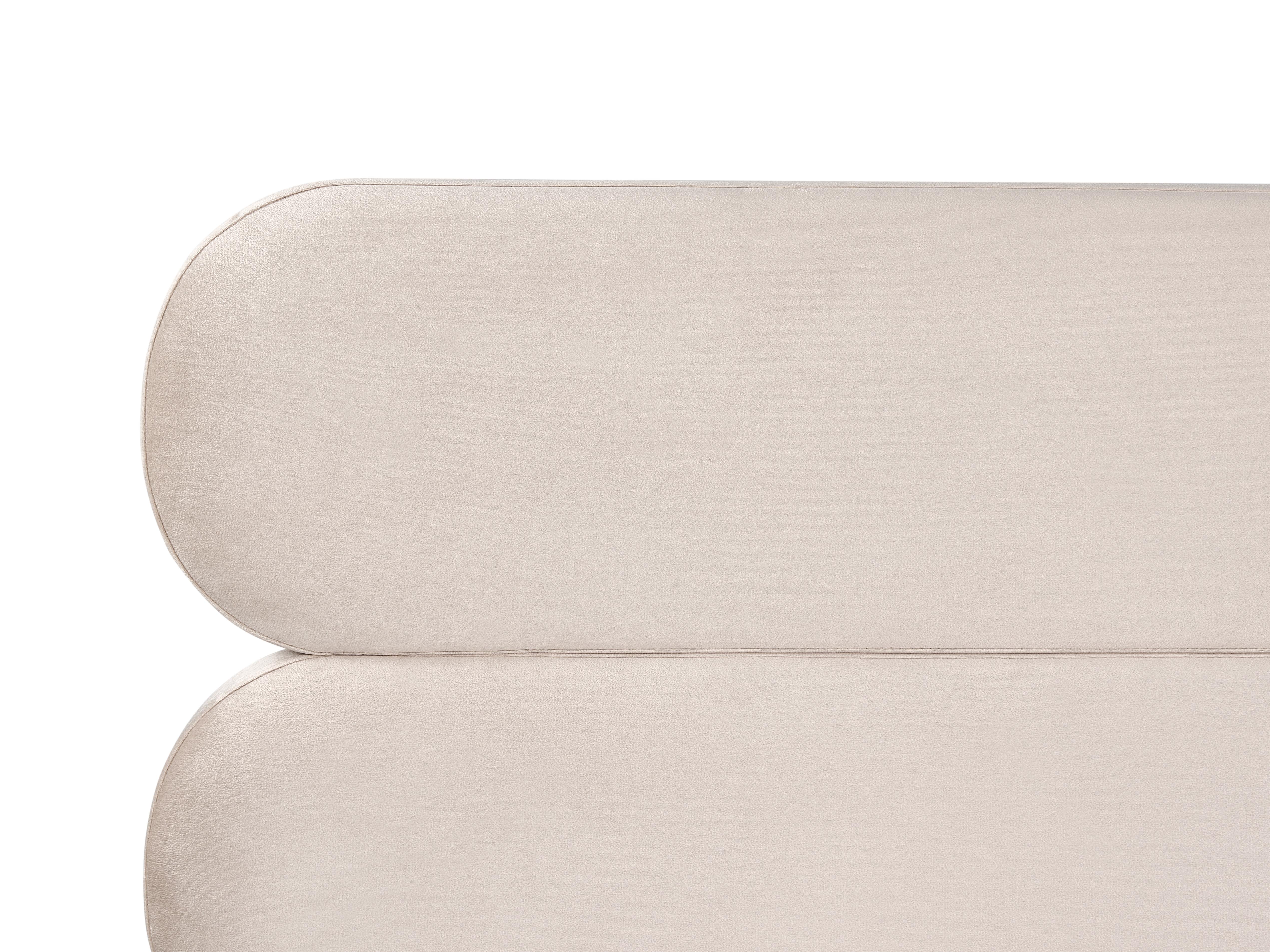 Bed Fluweel LESSAY 180 x 200 cm Lichtbeige