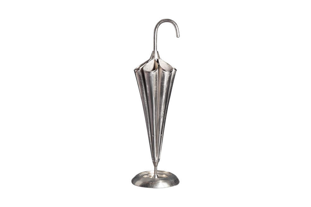 Eleganter Schirmständer UMBRELLA 91cm silber Aluminium für 6 Schirme