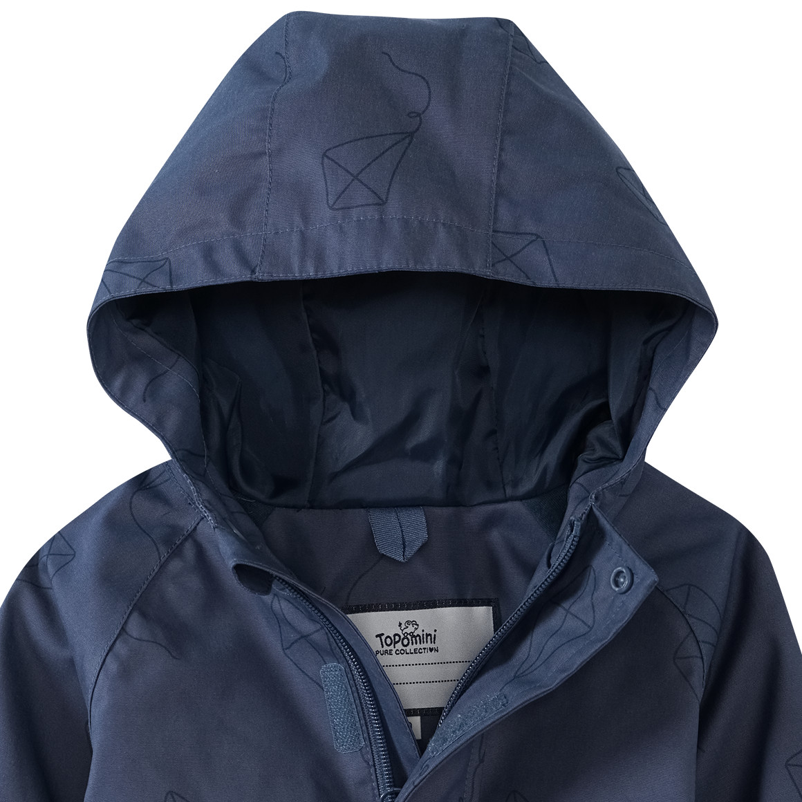 Topomini Pure Collection Baby Regenjacke mit Drachen-Allover blau