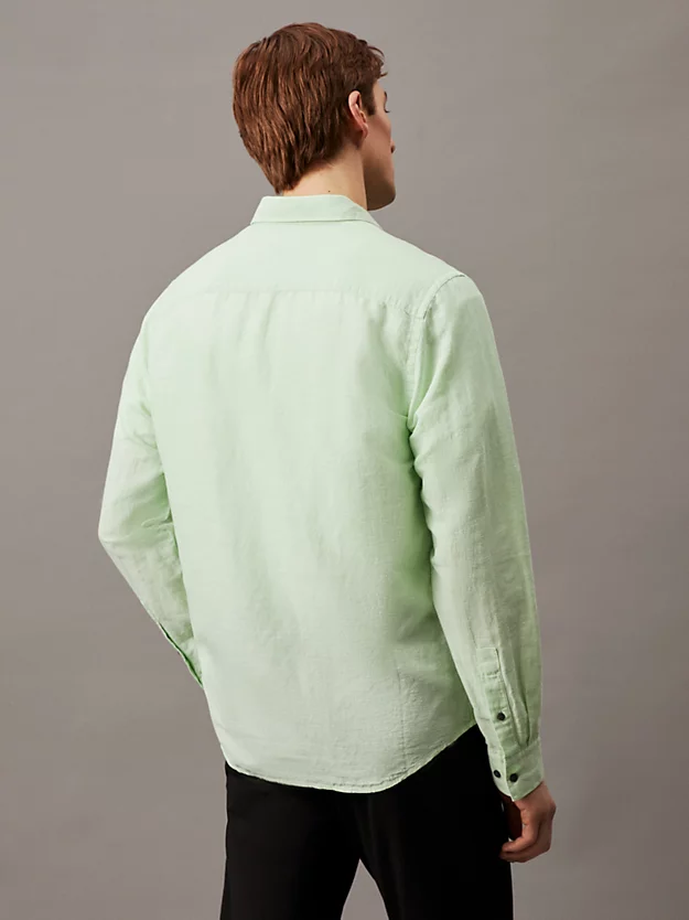 Camisa de algodão e linho