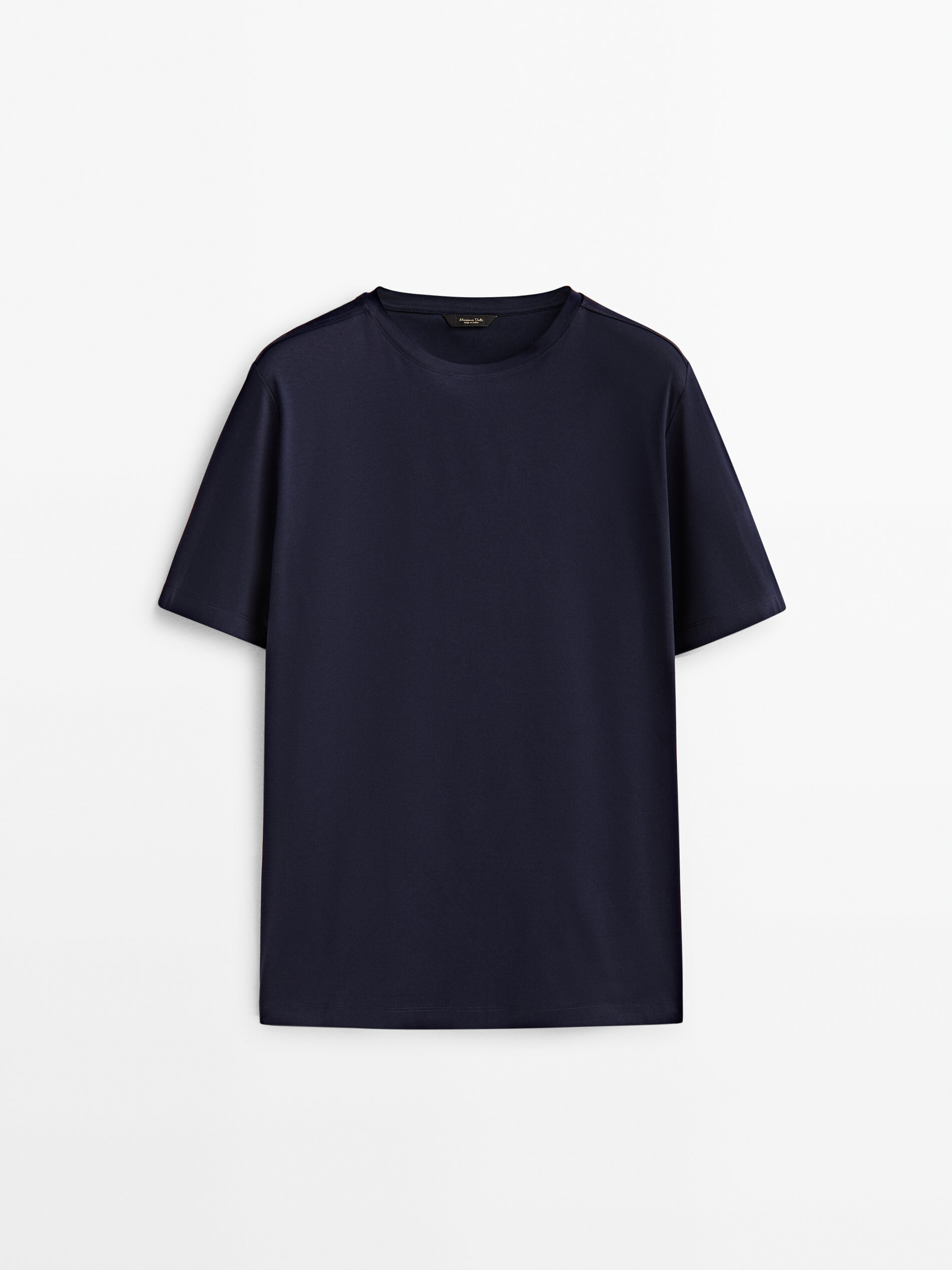 Camiseta curta estilo mangá em algodão mercerizado - AZULÓN