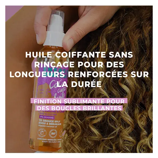 Óleo para estilizar cabelo Energie Fruit, óleo de coco e karité, 150ml