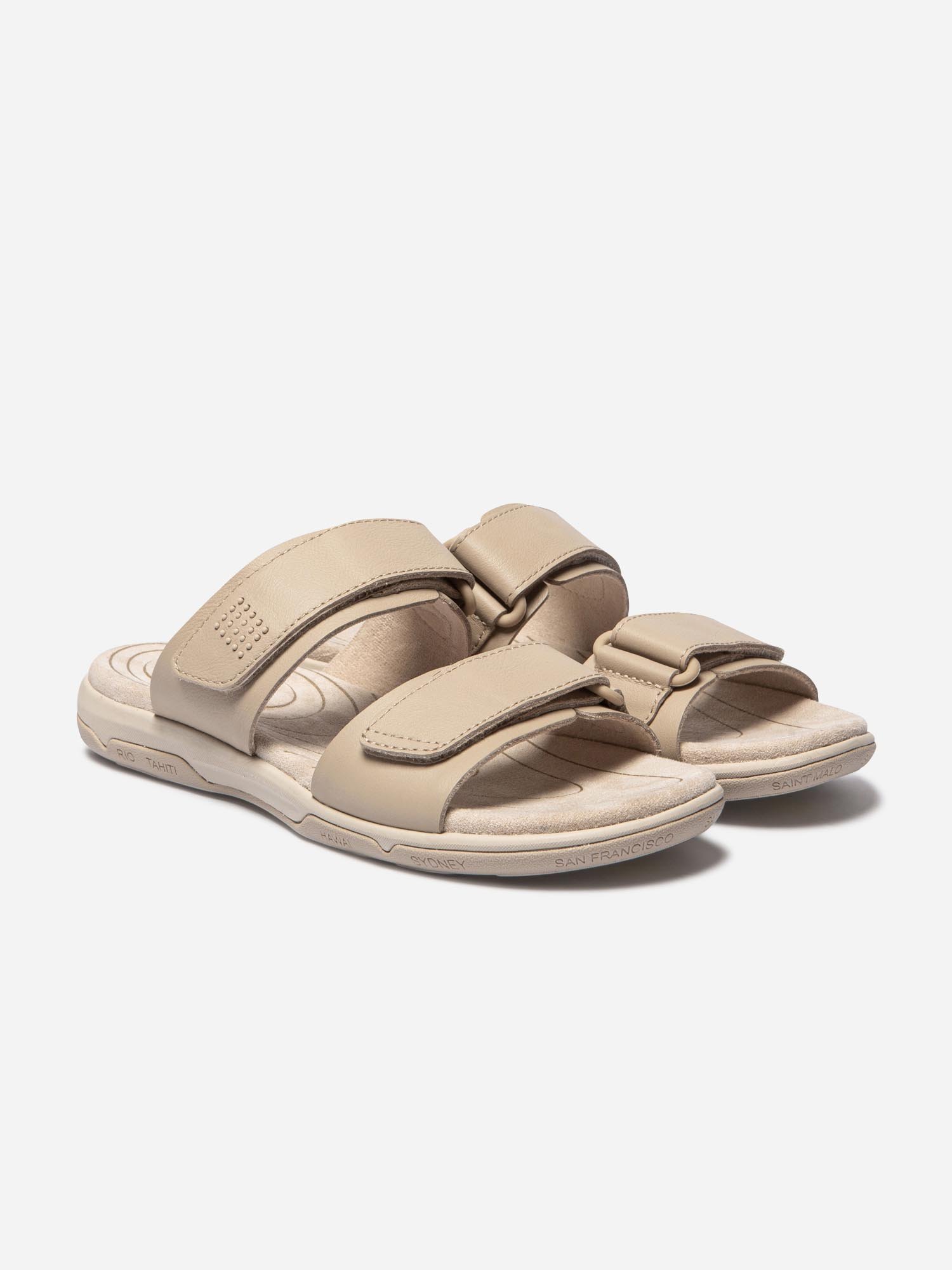Mule Femme Légère Dessus Cuir Beige