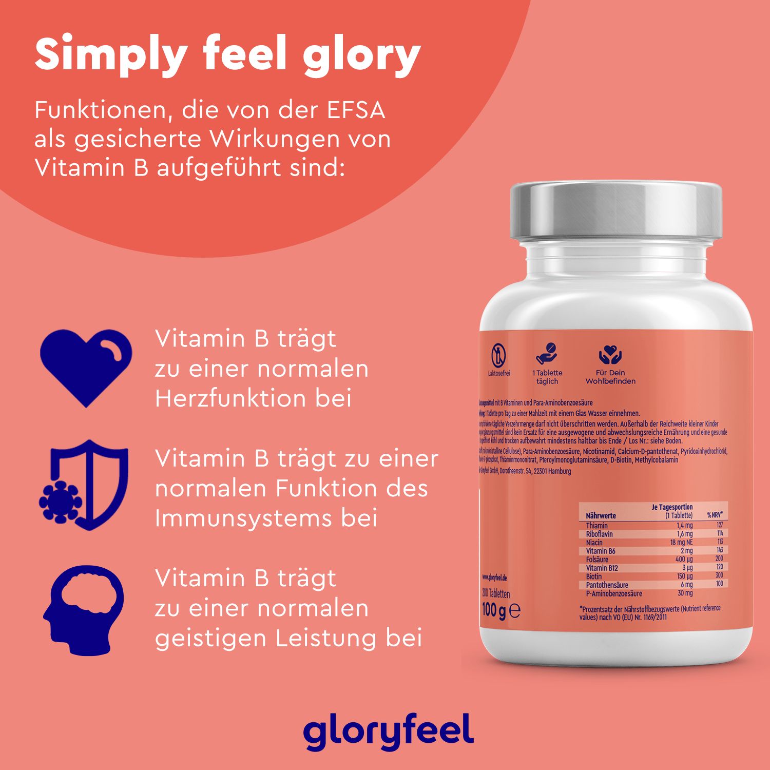 gloryfeel® Vitamin B Komplex Tabletten