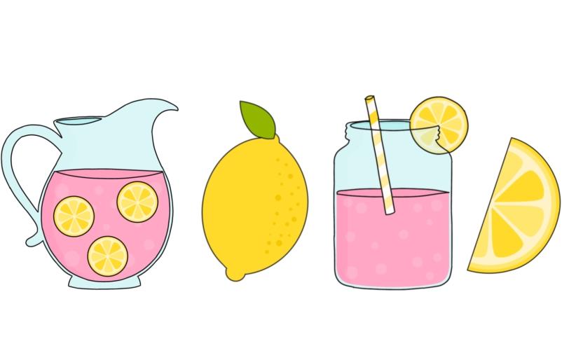 Guetzli-Ausstecher Serie mit Zitrone und LimonadeRosa Cutter Limonade