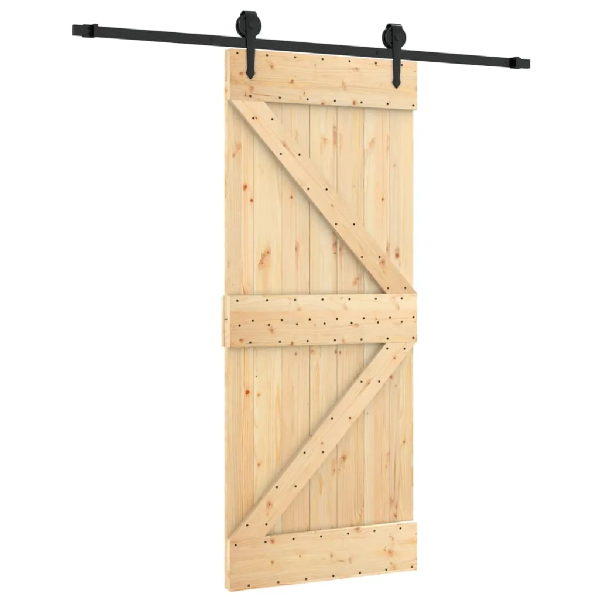 vidaXL Porte coulissante en pin massif - 85x210 cm