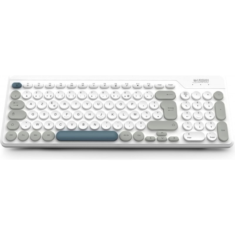 Urban Factory OWC25UF clavier Universel RF sans fil AZERTY Français Blanc, Gris, Bleu foncé