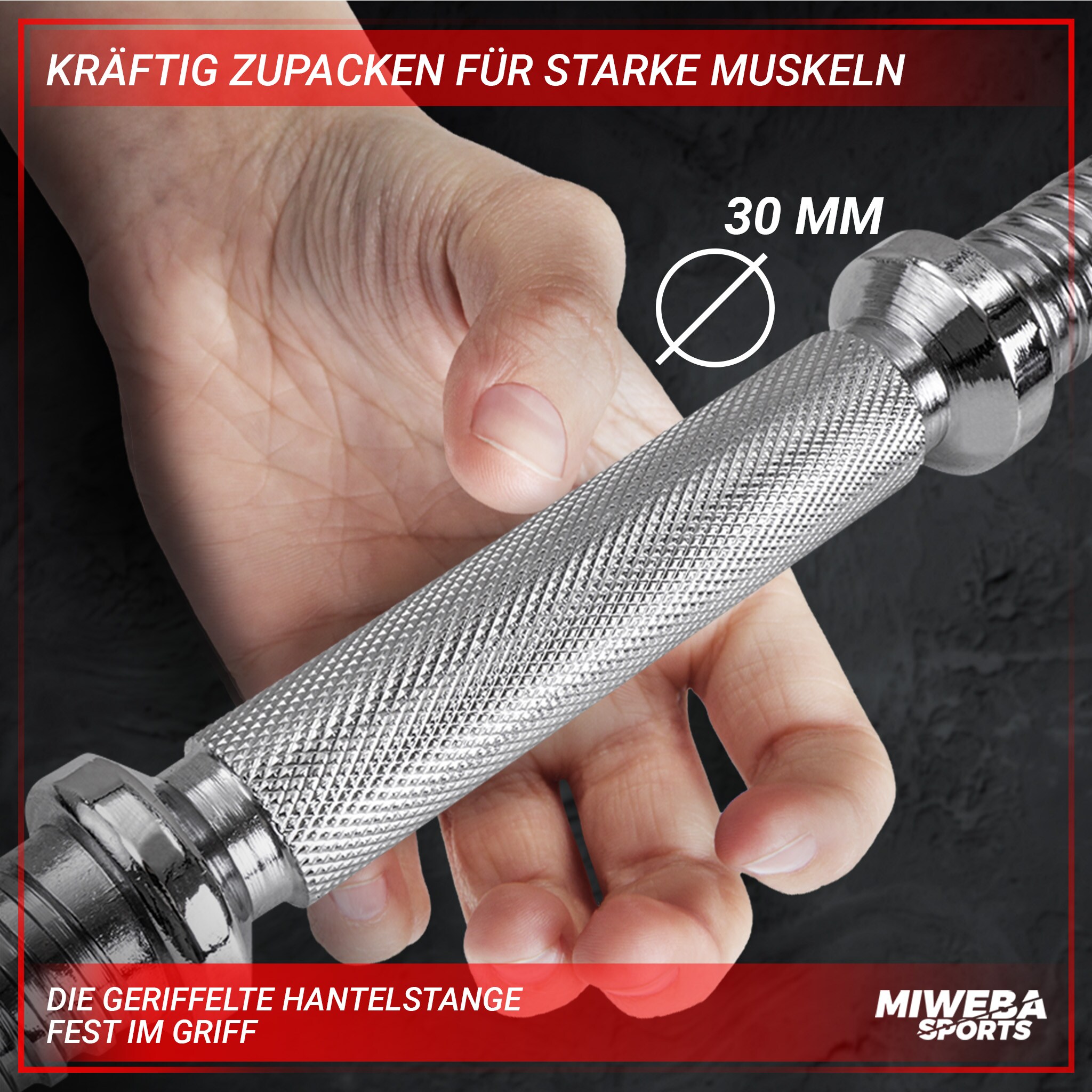 Miweba Sports Kurzhantel MKH110, 10 kg, Gewichte aus Gusseisen, Stahl-Hantelstange, Sternverschluss (Hantelpaar)