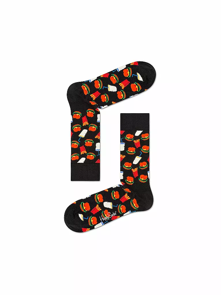 HAPPY SOCKS Damen Socken HAMBURGER 36-40 smu schwarz