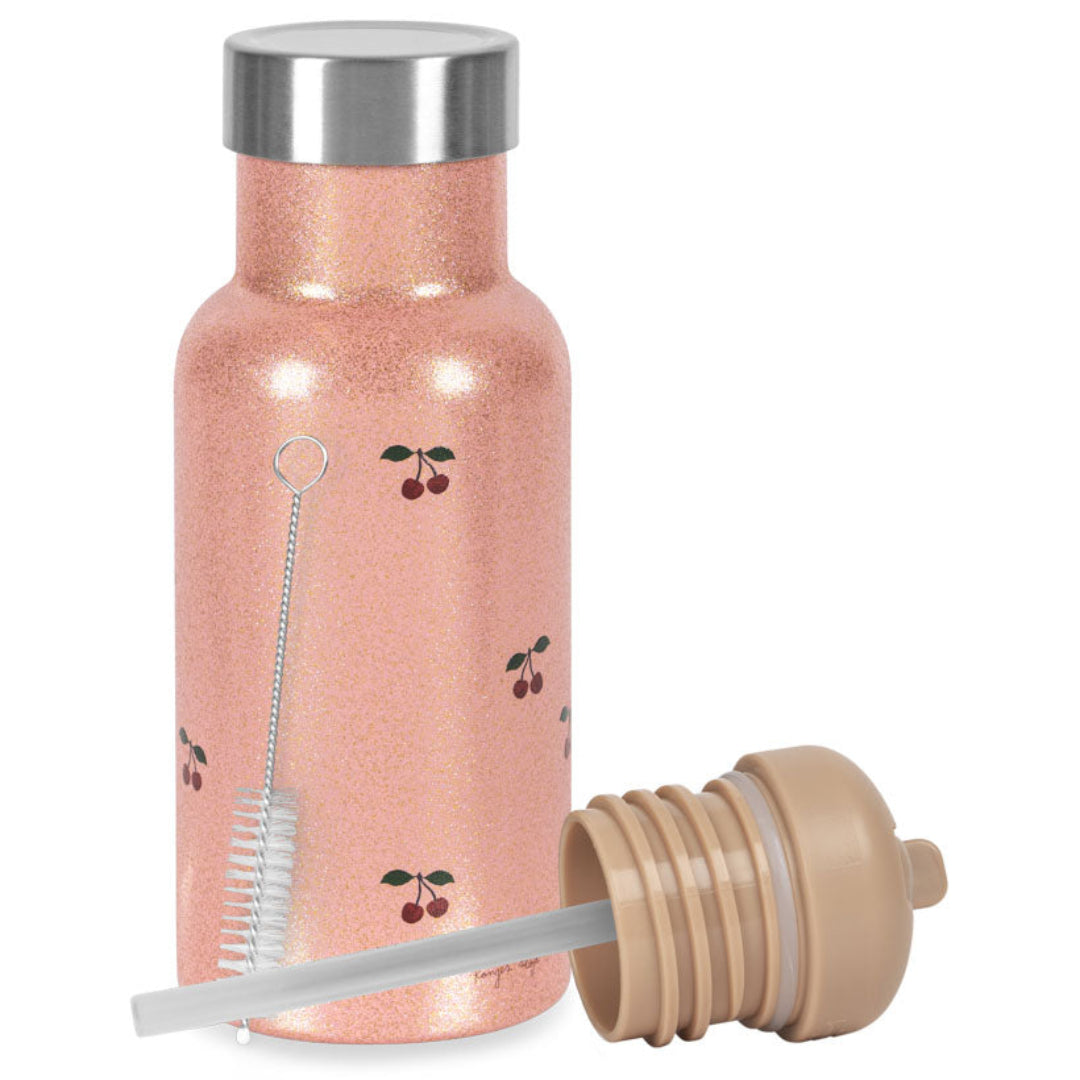 konges sløjd rvs thermosfles - cherry glitter - 350 ml