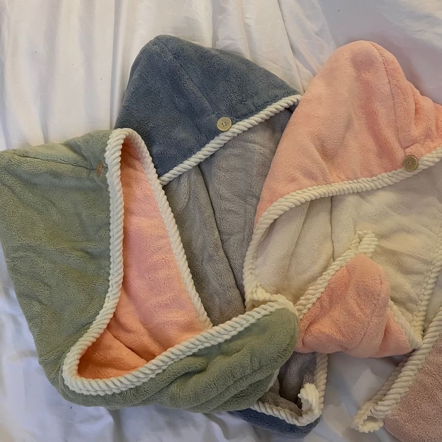 Minbrogy - Effen Coral Fleece Snel Droog Haarhanddoek