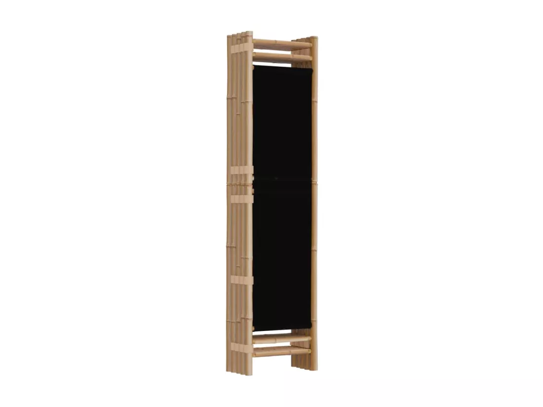 Cloison de séparation pliante 5 panneaux 200 cm Bambou et toile
