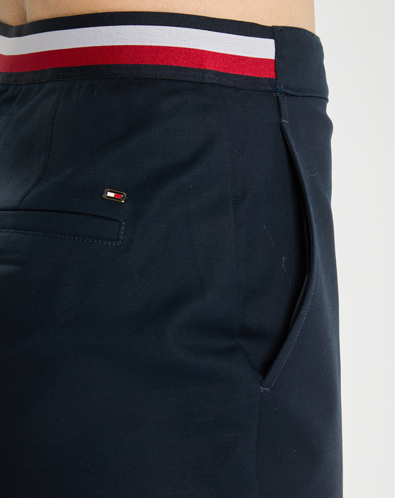 Tommy Hilfiger Pantalon tapered fit slub on ankle bleu marine