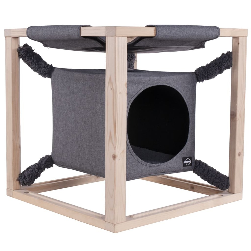 Quapas! Lit pour chats avec hamac catcube gris m 54x54x54 cm