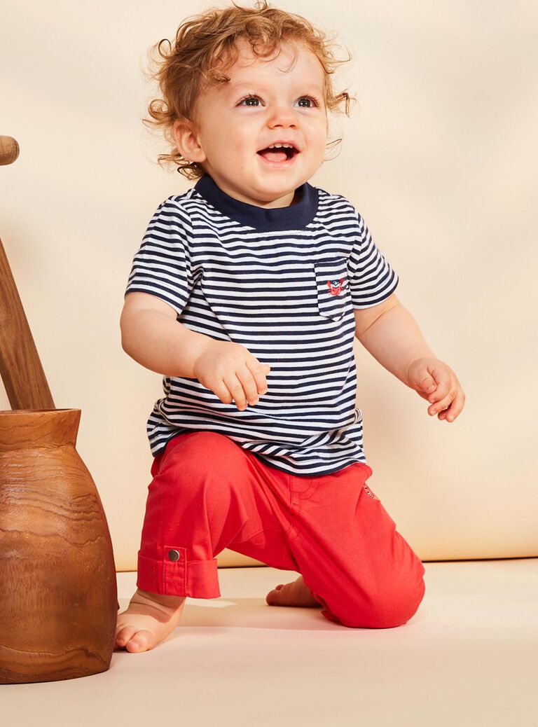 Pantalon en tubique rouge