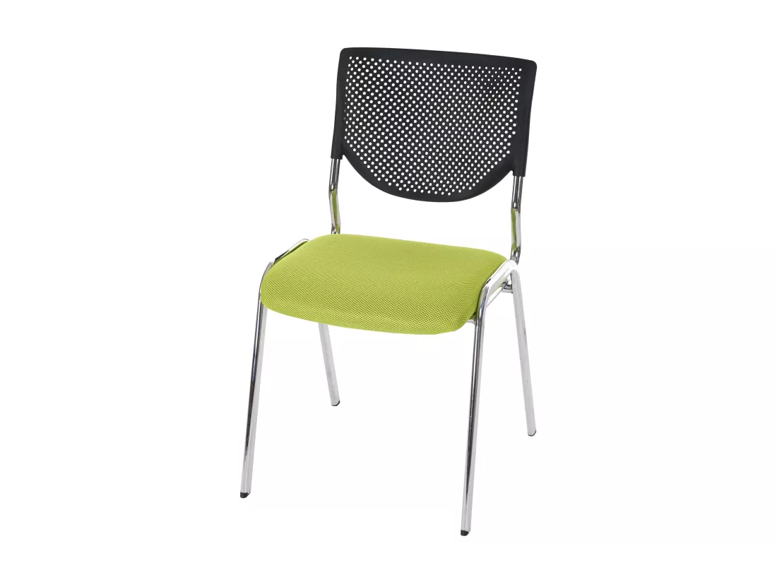 Chaise visiteur H401 Empilable, siège vert, pieds chromés