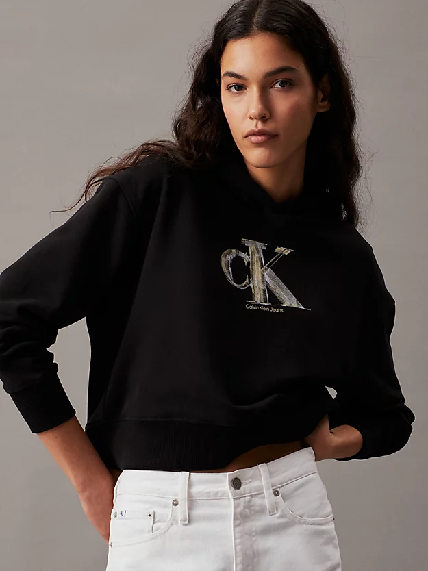 Moletom cropped com monograma