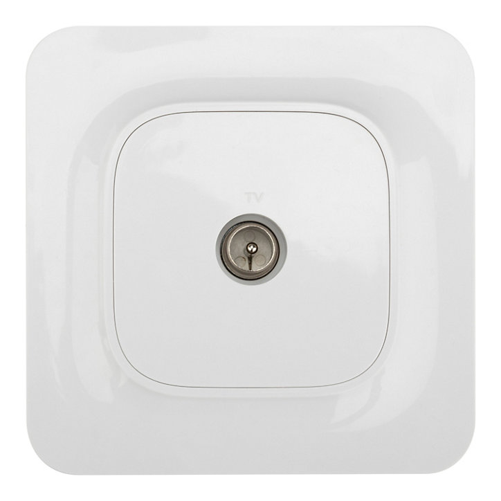 Prise TV Jacobsen Kennet blanc complet