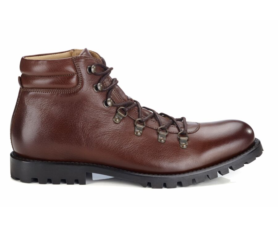 Boots Outdoor cuir chocolat patiné homme - GOSFIELD