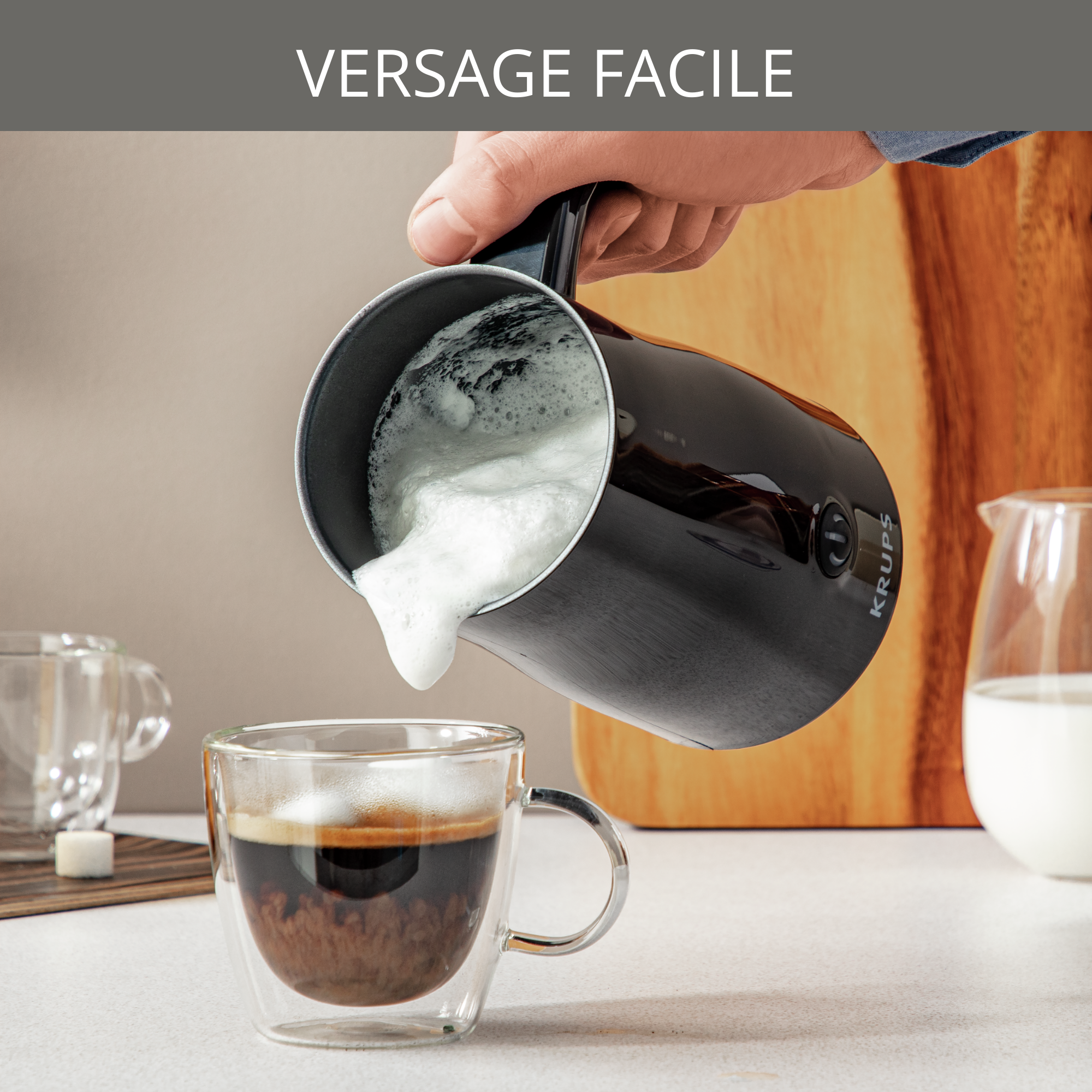 MOUSSEUR A LAIT AUTOMATIQUE NOIR