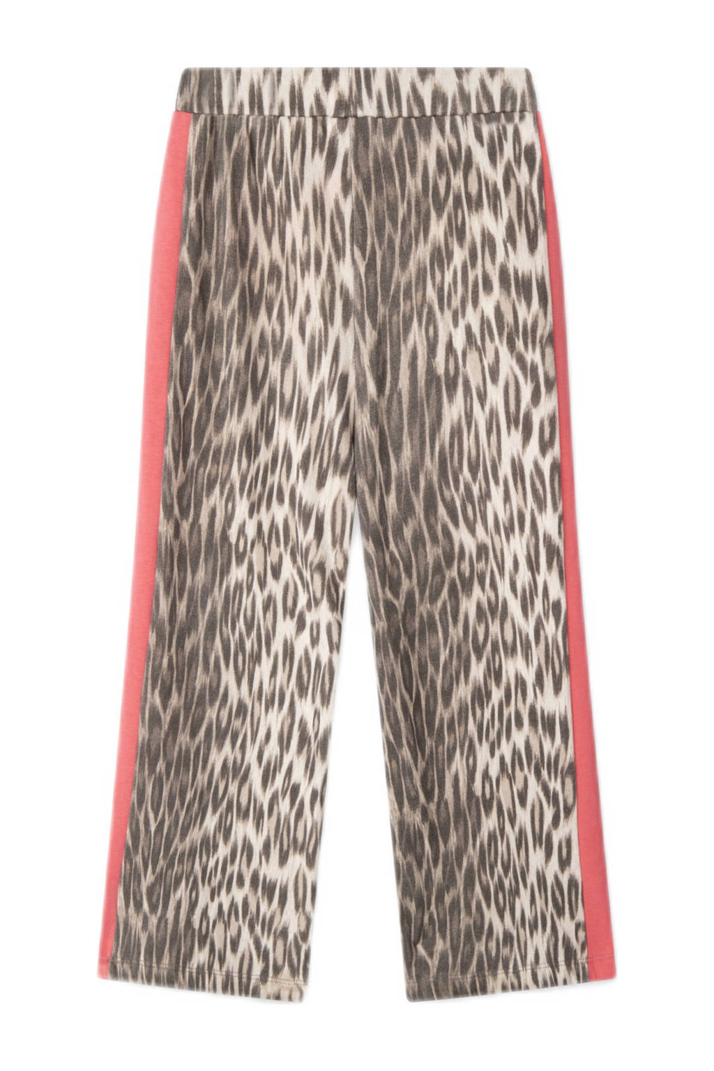 Alix the Label straight fit broek met panterprint beige